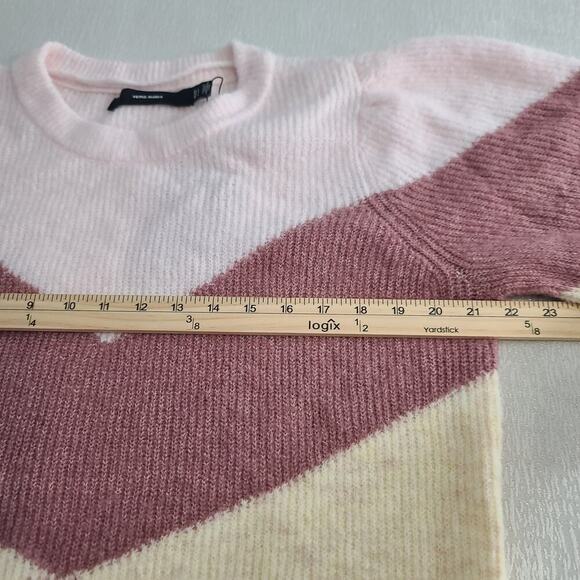 Vero Moda Colorblock amazingly soft sweater size Large Cozycore Office Pink - Picture 4 of 8